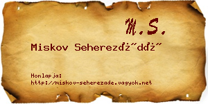 Miskov Seherezádé névjegykártya